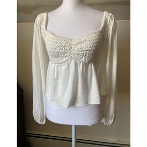 Lulus NWT off the shoulder cropped long sleeve top